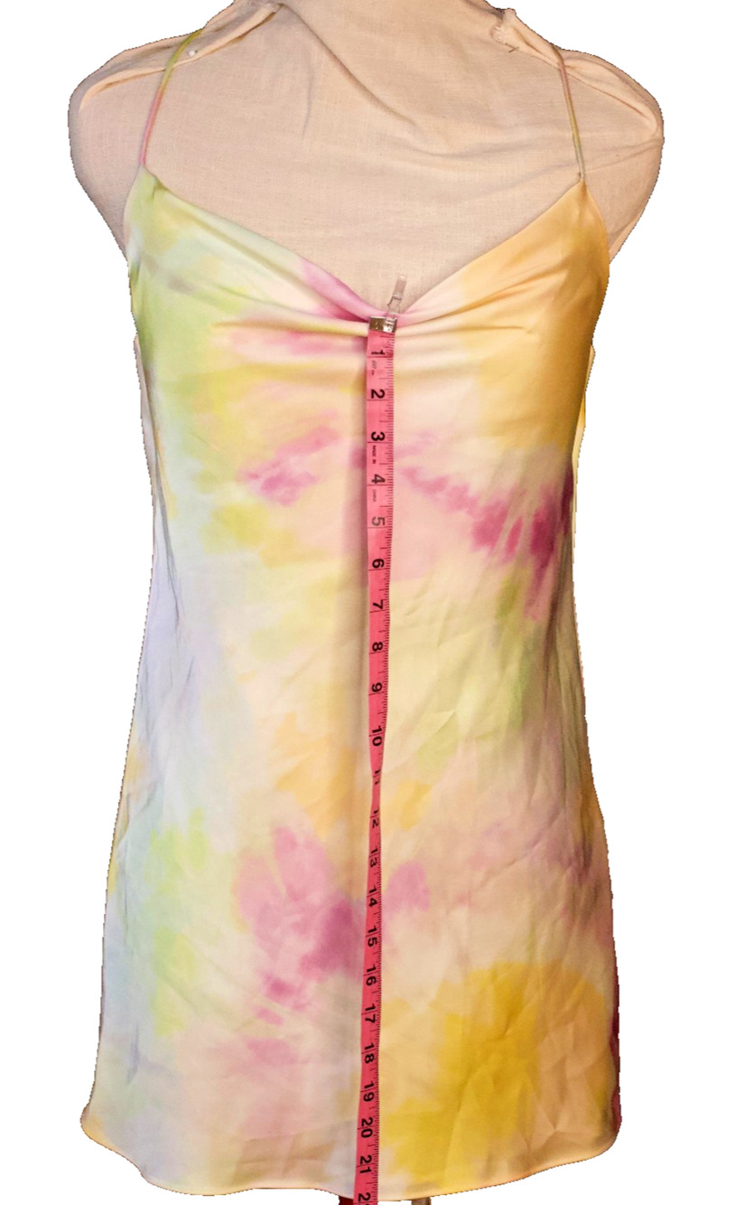Zara Women’s XS Halter Mini Dress Pastel Floral Tie Dye NWT